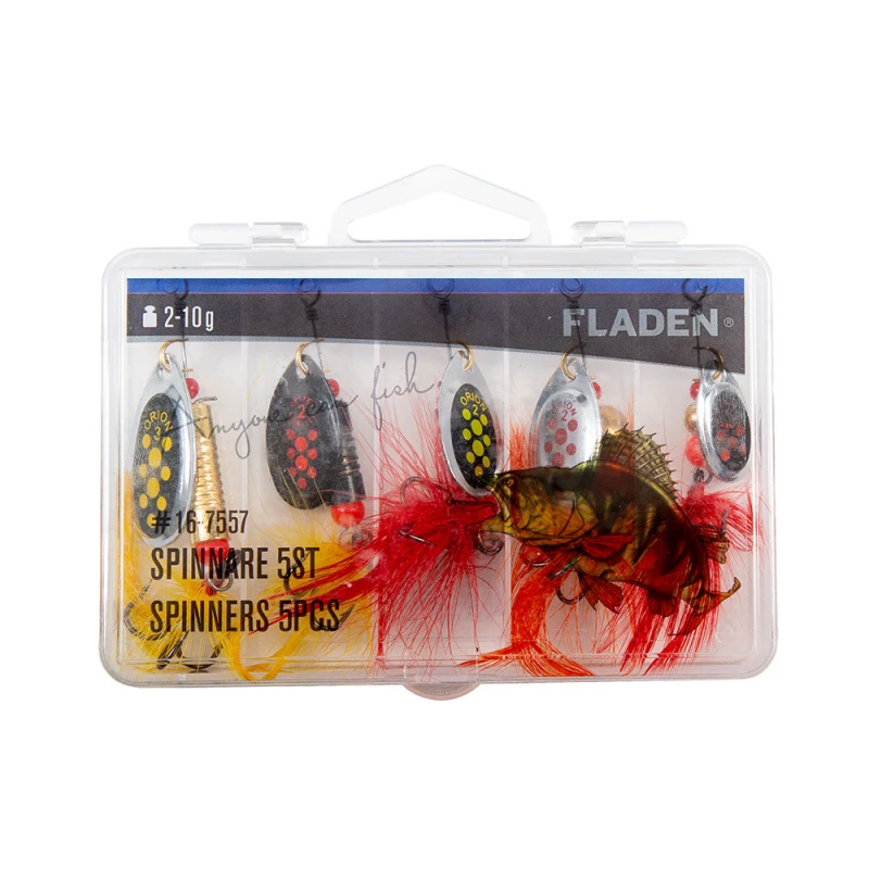 Fladen Spinners 2-10g 5pcs In Plastic Box 3 Fladen Spinners 2-10g 5pcs In Plastic Box