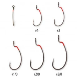 Quantum 4street Offset Hook DG Black Red (5-pack) -Fanggerätelager 4469103r 2