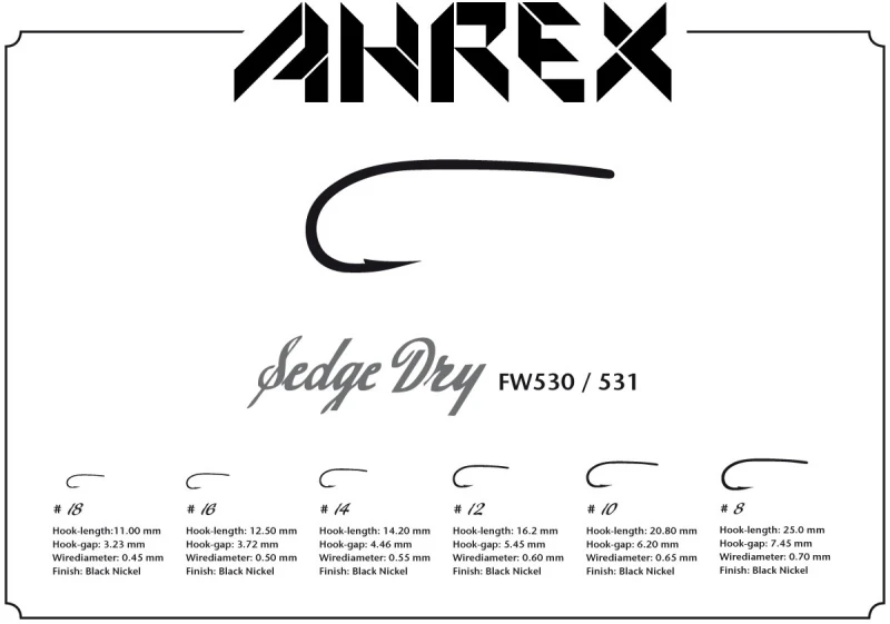 Ahrex FW531 - Sedge Dry - Barbless 3 Ahrex FW531 - Sedge Dry - Barbless