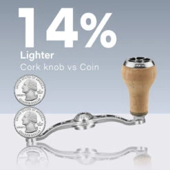 Gomexus 120mm Aluminium Handle With 27mm Cork Knob -Fanggerätelager BS120HCA27TBKr 3