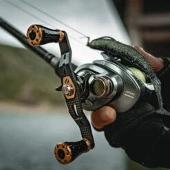 Gomexus 95mm Carbon Swept Handle With 20mm Aluminium Knob -Fanggerätelager DCS95A20BKGDr 3