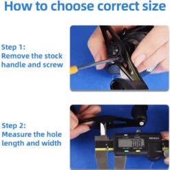 Gomexus 95mm Carbon Swept Handle With 20mm Aluminium Knob -Fanggerätelager DCS95A20BKGDr 5